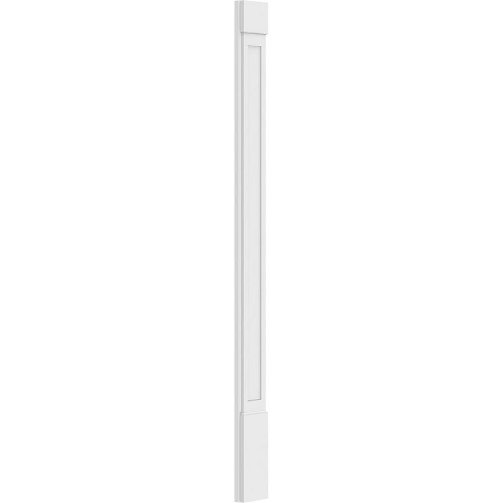 Ekena Millwork 2 in. x 7 in. x 90 in. Flat Panel PVC Pilaster Moulding with Standard Capital and Base (Pair)