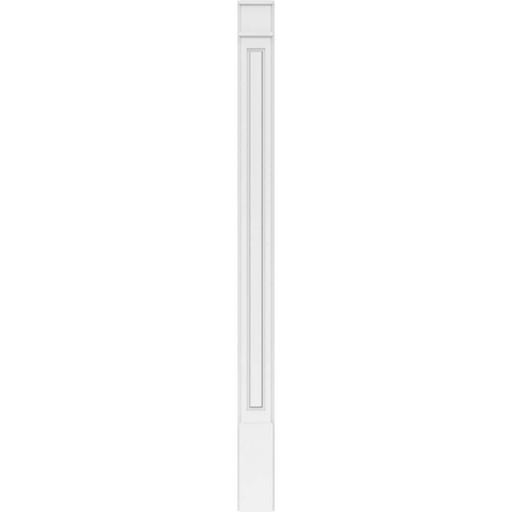Ekena Millwork 2 in. x 7 in. x 96 in. Raised Panel PVC Pilaster Moulding with Decorative Capital and Base (Pair)