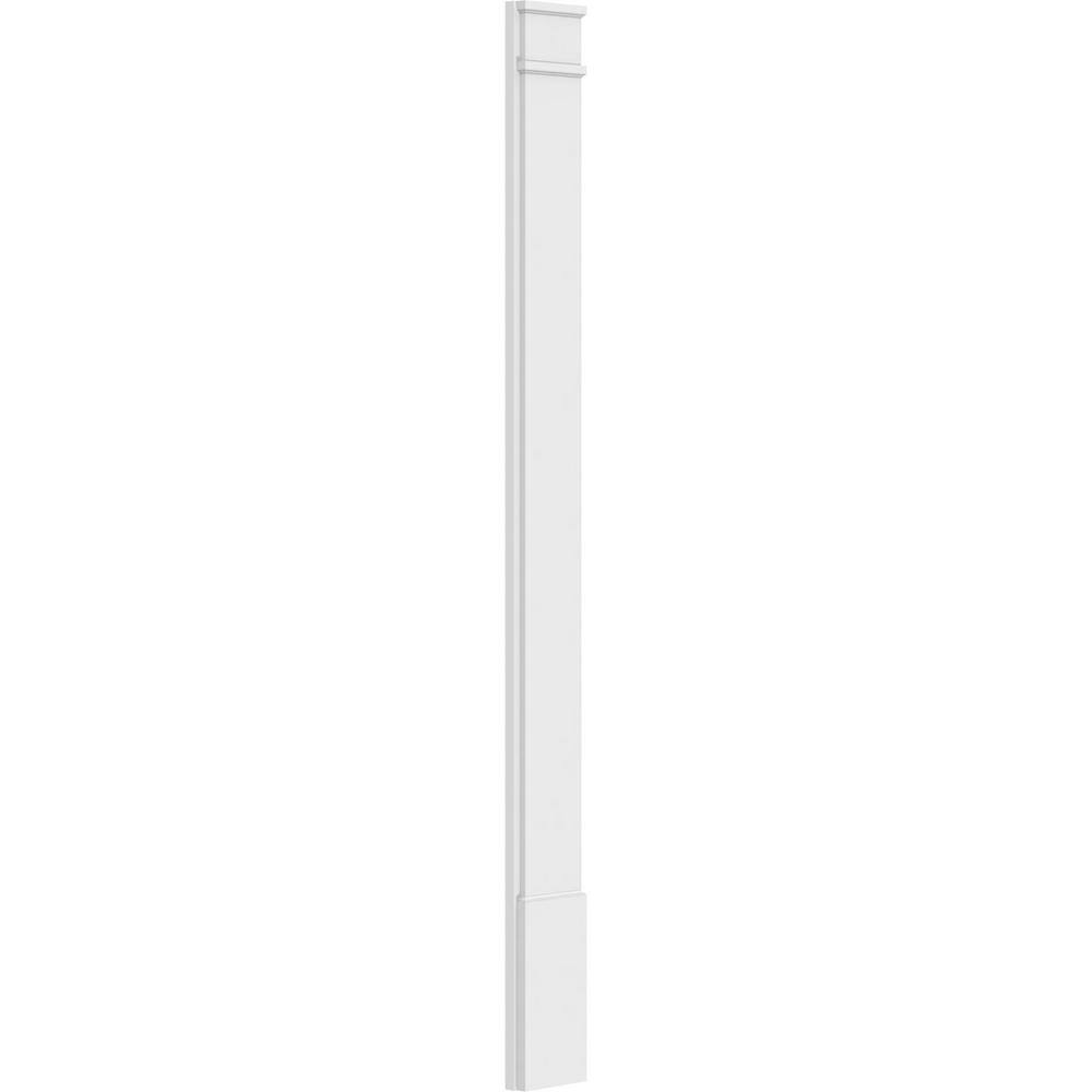 Ekena Millwork 2 in. x 8 in. x 90 in. Smooth PVC Pilaster Moulding with Decorative Capital and Base (Pair)