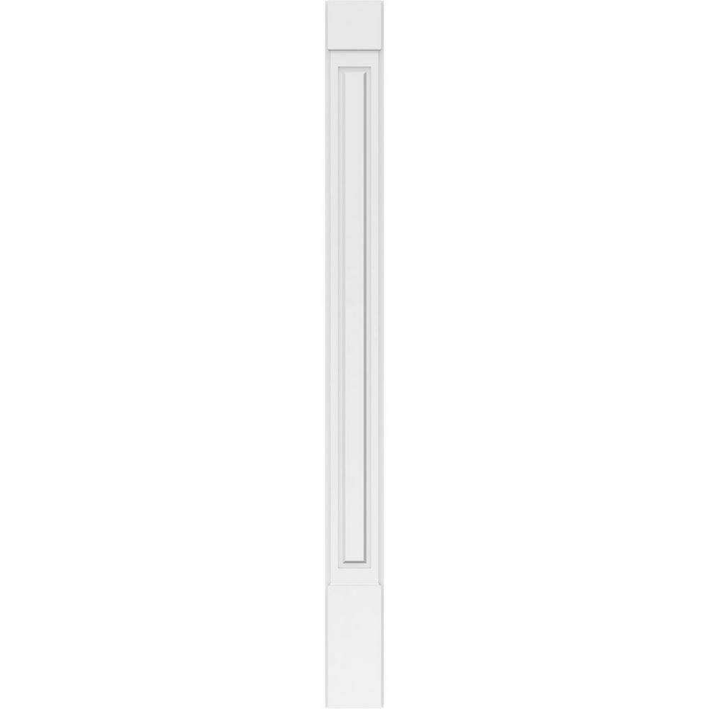 Ekena Millwork 2 in. x 8 in. x 96 in. Raised Panel PVC Pilaster Moulding with Standard Capital and Base (Pair)