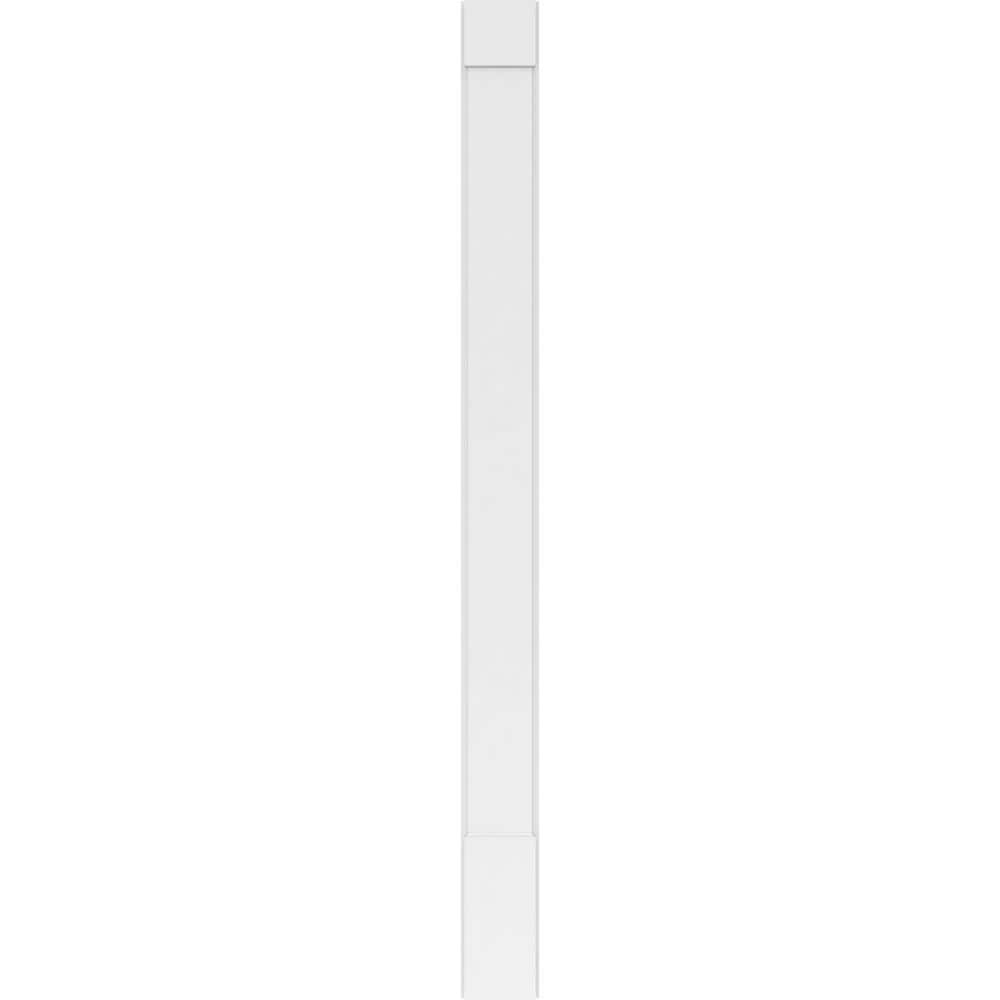 Ekena Millwork 2 in. x 8 in. x 102 in. Smooth PVC Pilaster with Standard Capital and Base Moulding (Pair)