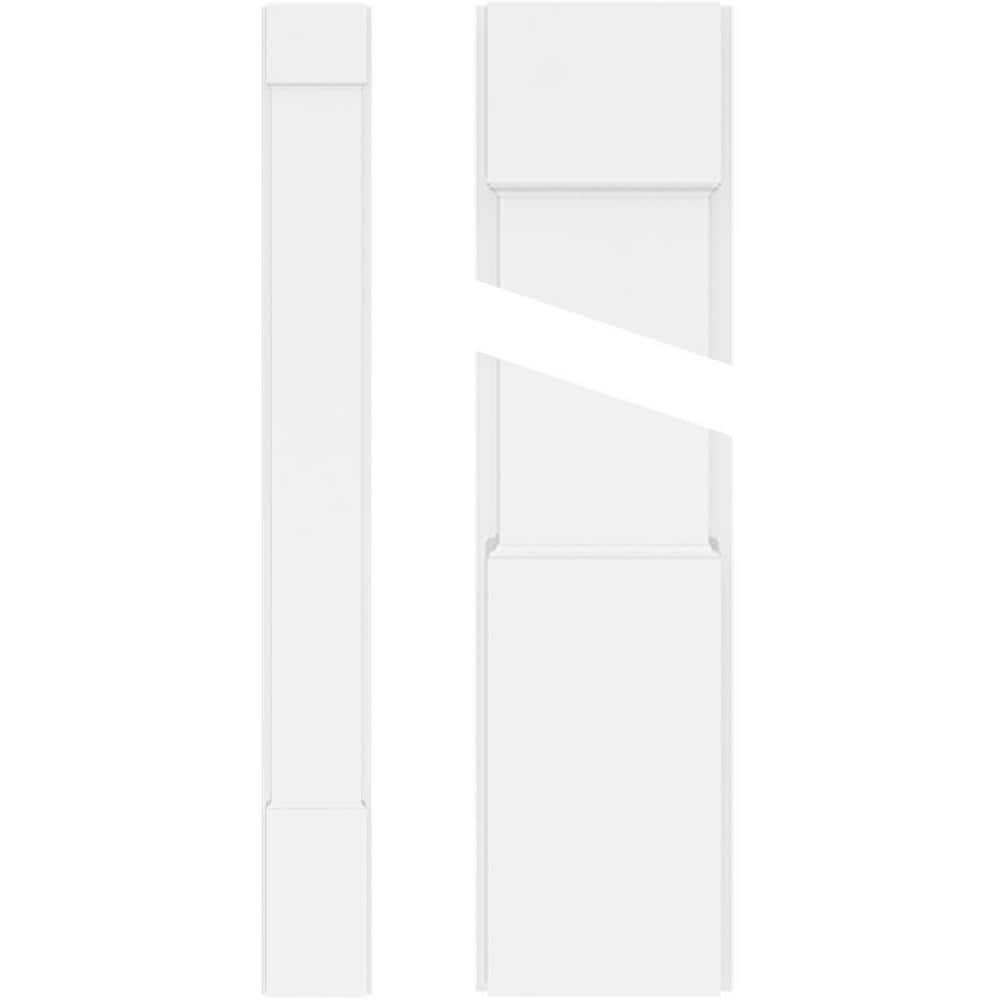Ekena Millwork 2 in. x 8 in. x 102 in. Smooth PVC Pilaster with Standard Capital and Base Moulding (Pair)