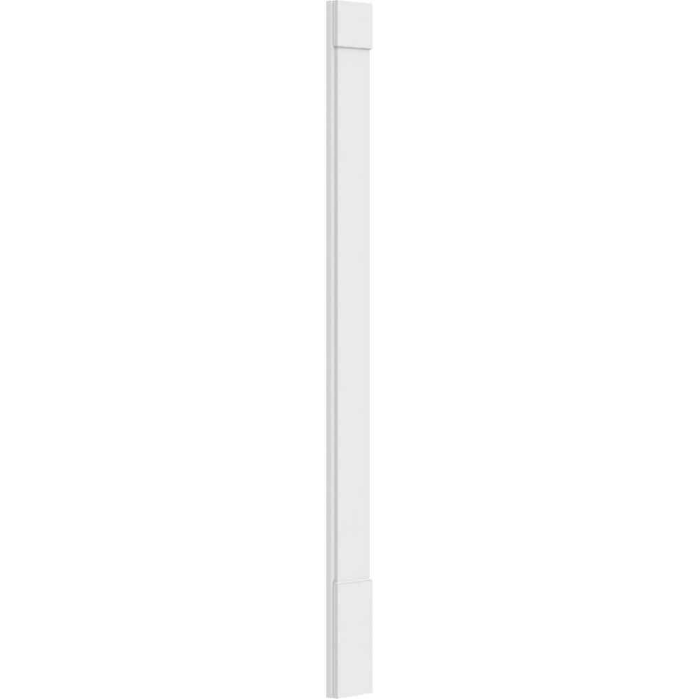 Ekena Millwork 2 in. x 8 in. x 102 in. Smooth PVC Pilaster with Standard Capital and Base Moulding (Pair)
