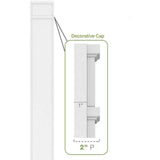 Ekena Millwork 2 in. x 8 in. x 108 in. 2 Equal Raised Panel PVC Pilaster with Decorative Capital and Base Moulding (Pair)