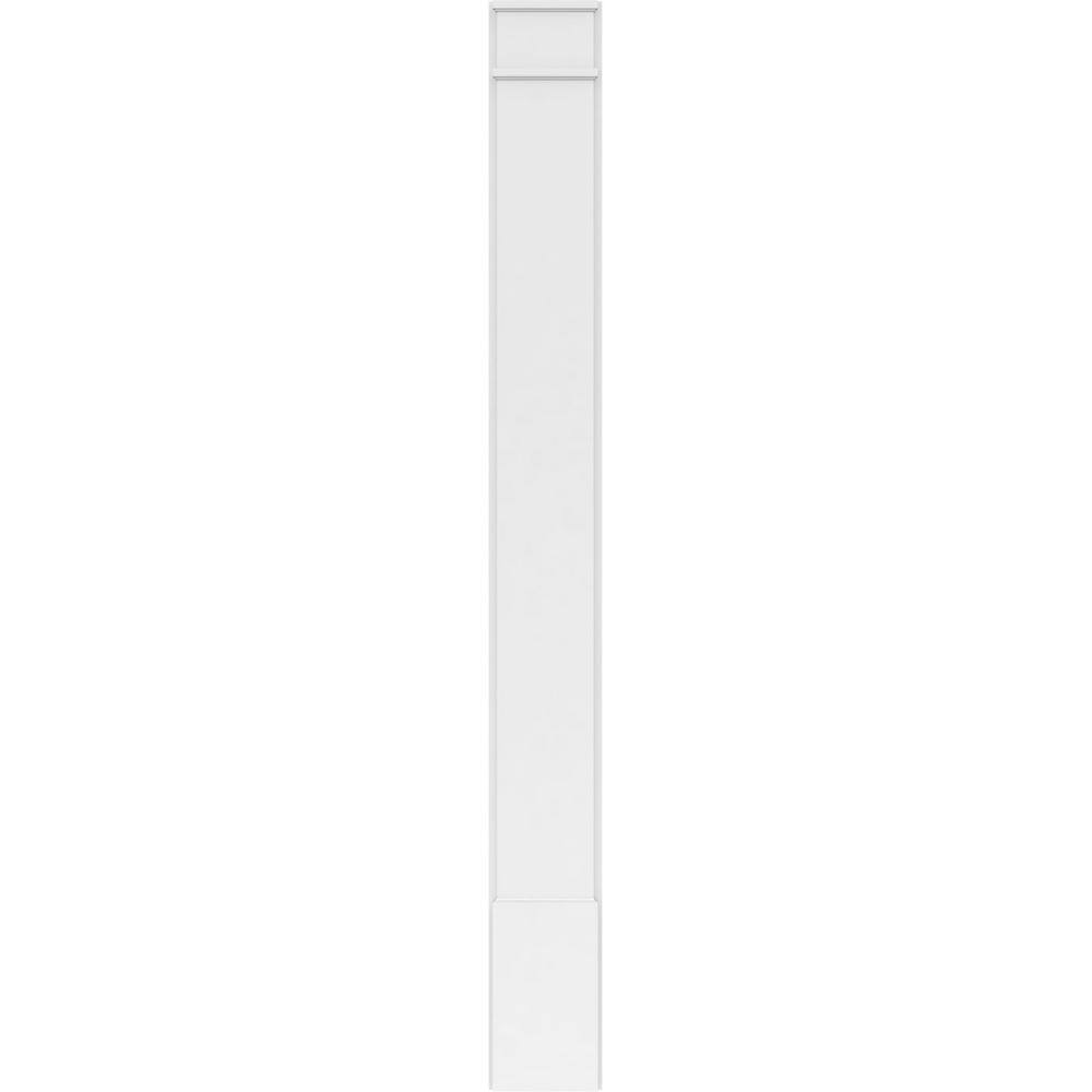 Ekena Millwork 2 in. x 10 in. x 96 in. Smooth PVC Pilaster Moulding with Decorative Capital and Base (Pair)