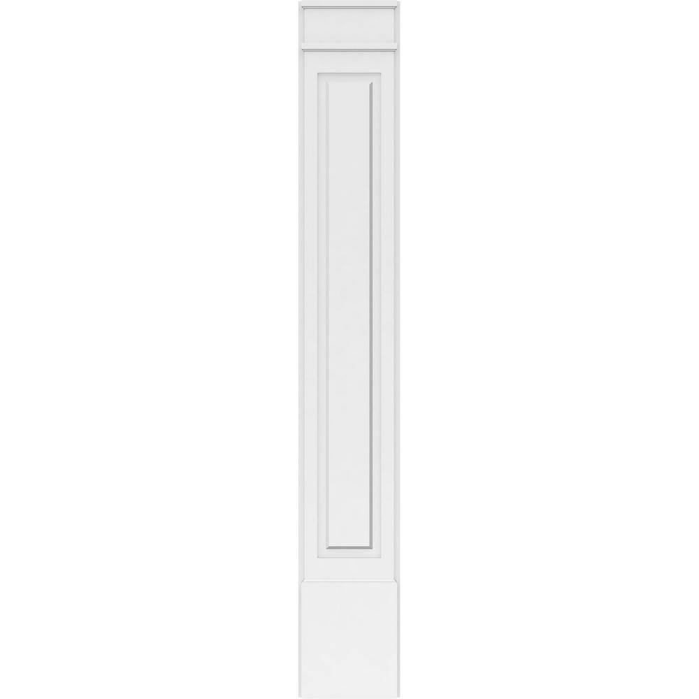 Ekena Millwork 2 in. x 12 in. x 82 in. Raised Panel PVC Pilaster Moulding with Decorative Capital and Base (Pair)
