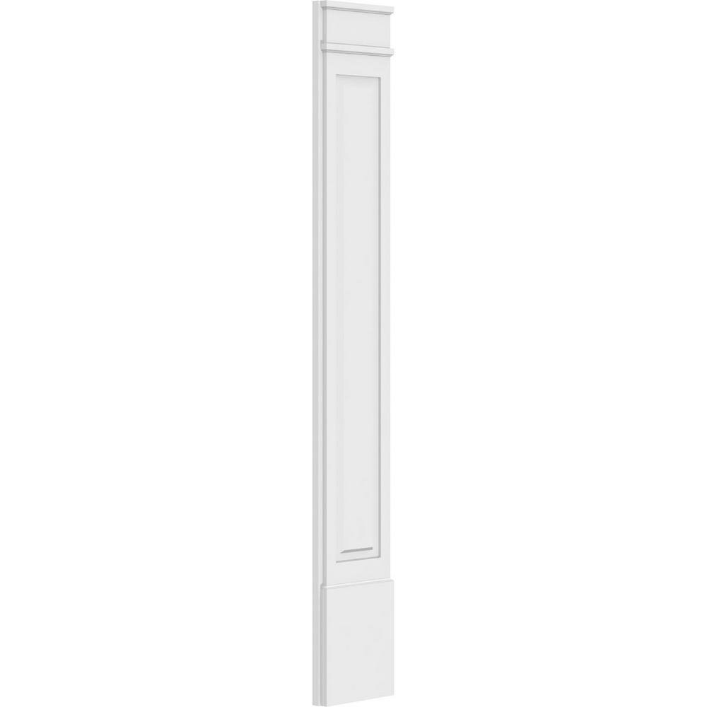 Ekena Millwork 2 in. x 12 in. x 82 in. Raised Panel PVC Pilaster Moulding with Decorative Capital and Base (Pair)