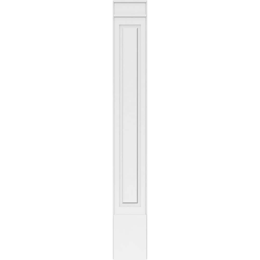 Ekena Millwork 2 in. x 12 in. x 90 in. Raised Panel PVC Pilaster Moulding with Decorative Capital and Base (Pair)