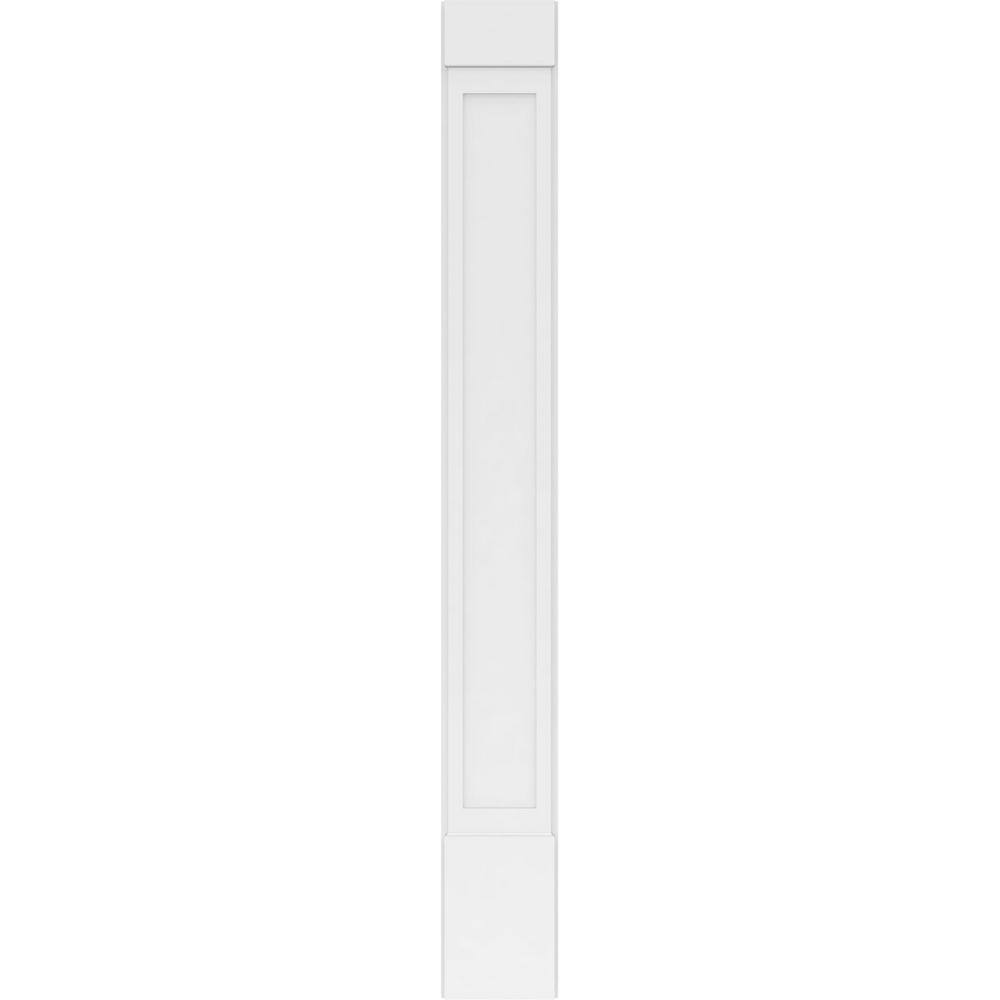 Ekena Millwork 2 in. x 12 in. x 102 in. Flat Panel PVC Pilaster with Standard Capital and Base (Pair)
