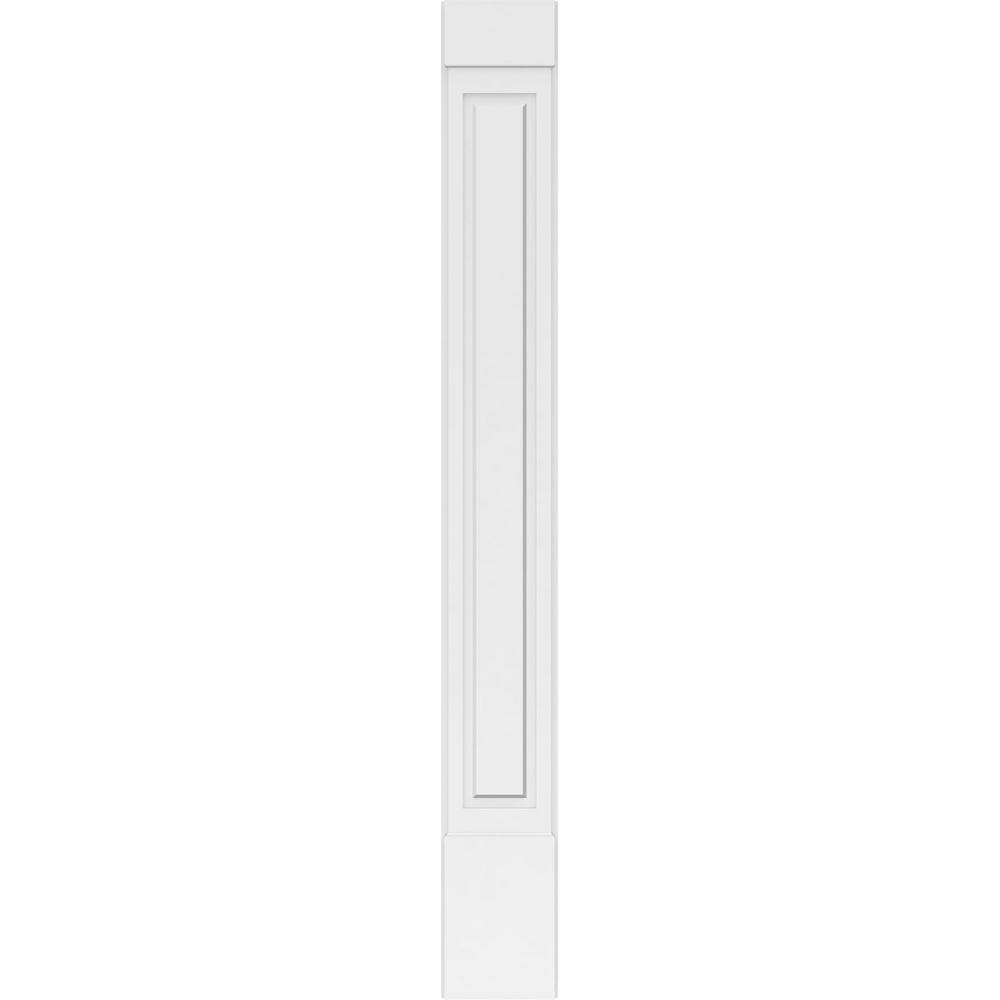 Ekena Millwork 2 in. x 12 in. x 102 in. Raised Panel PVC Pilaster with Standard Capital and Base (Pair)