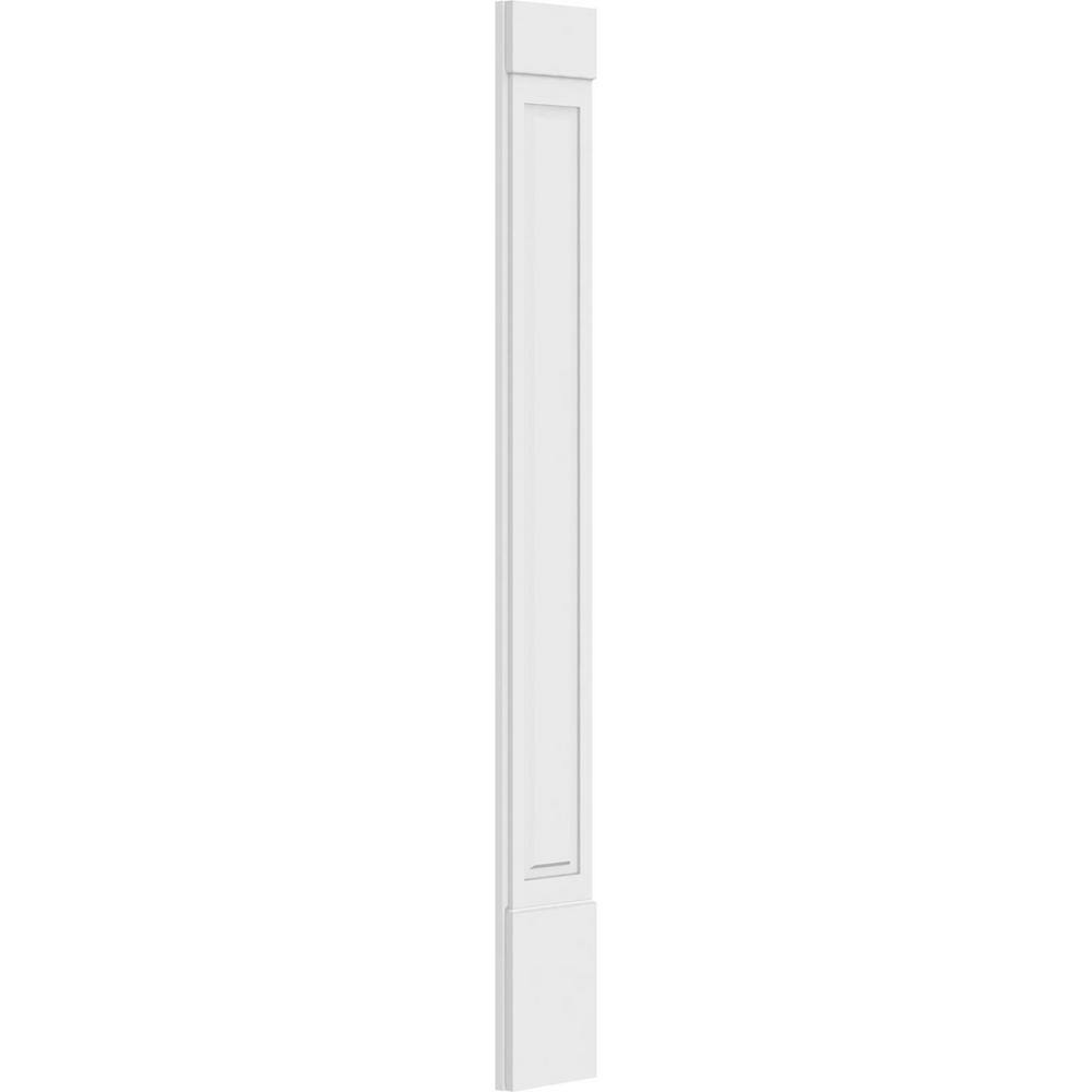 Ekena Millwork 2 in. x 12 in. x 102 in. Raised Panel PVC Pilaster with Standard Capital and Base (Pair)