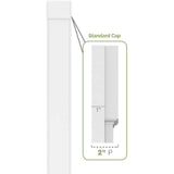 Ekena Millwork 2 in. x 12 in. x 108 in. PVC Pilaster 2 Equal Flat Panel with Standard Capital and Base (Pair)