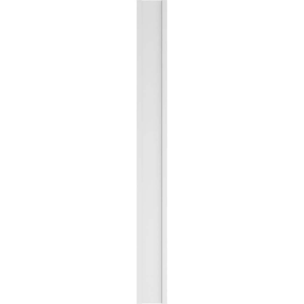 Ekena Millwork 2 in. x 12 in. x 120 in. PVC Pilaster 2 Equal Flat Panel with Decorative Capital and Base (Pair)