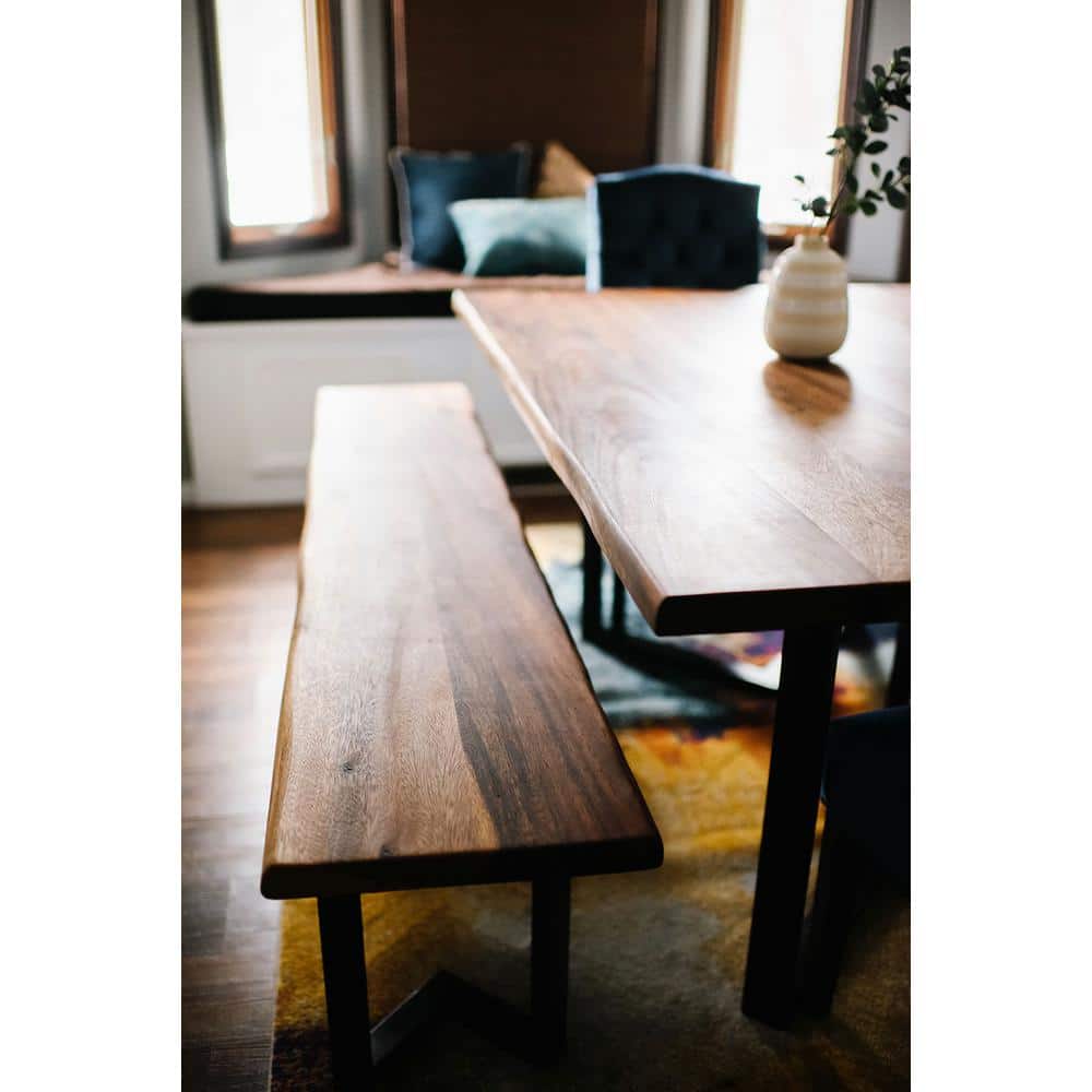 HARDWOOD REFLECTIONS 6 ft. L x 30 in. D Unfinished Saman Solid Wood Butcher Block Desktop Countertop With Live Edge