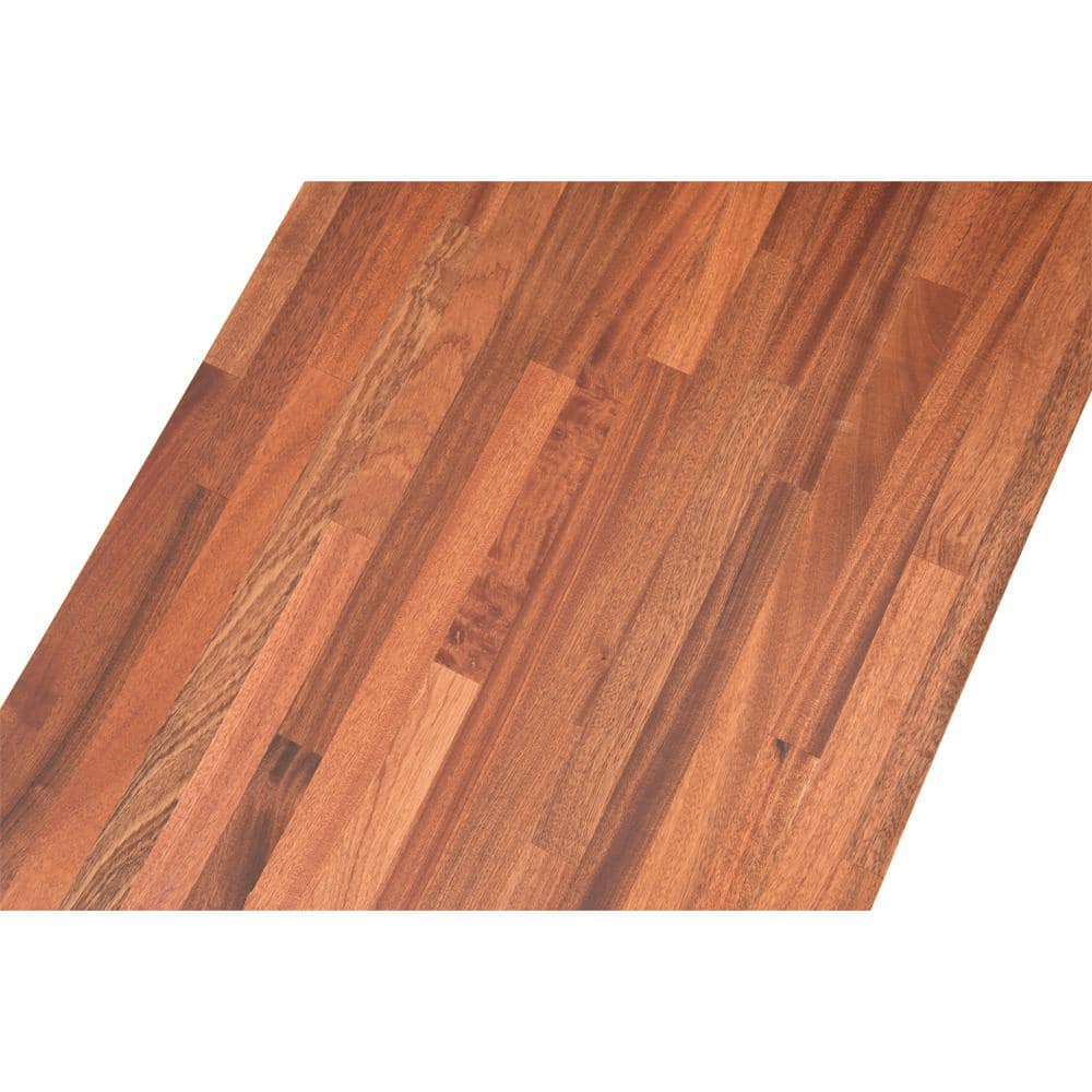 HARDWOOD REFLECTIONS 4 ft. L x 25 in. D Unfinished Sapele Solid Wood Butcher Block Countertop With Eased Edge
