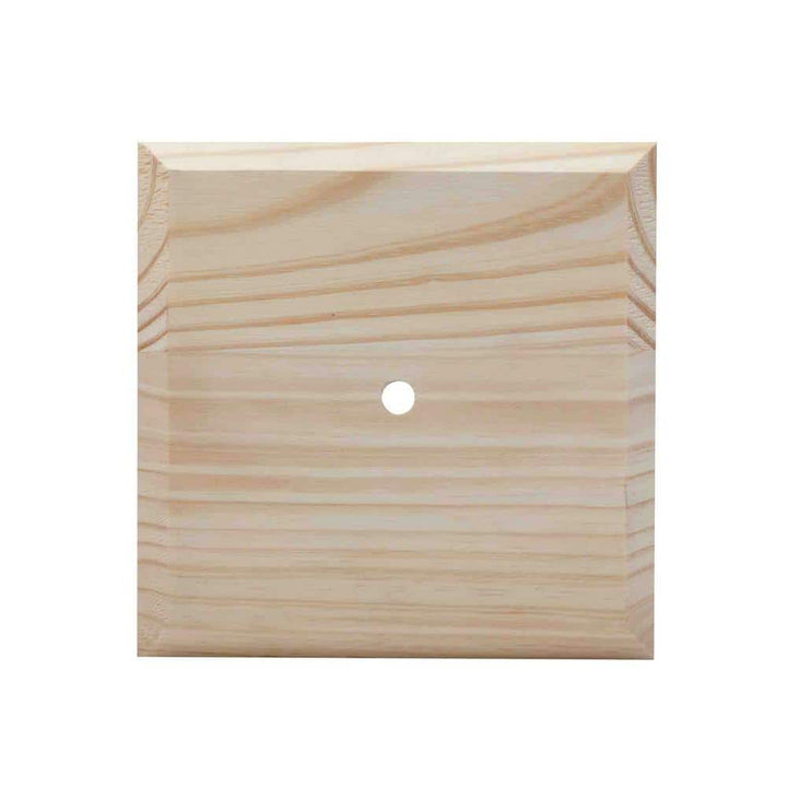 Waddell Post Top Plate - Jumbo, 6 in. x 6 in. - Sanded Unfinished Pine - Indoor Outdoor Decor Accent for Banisters, Poles, Rods