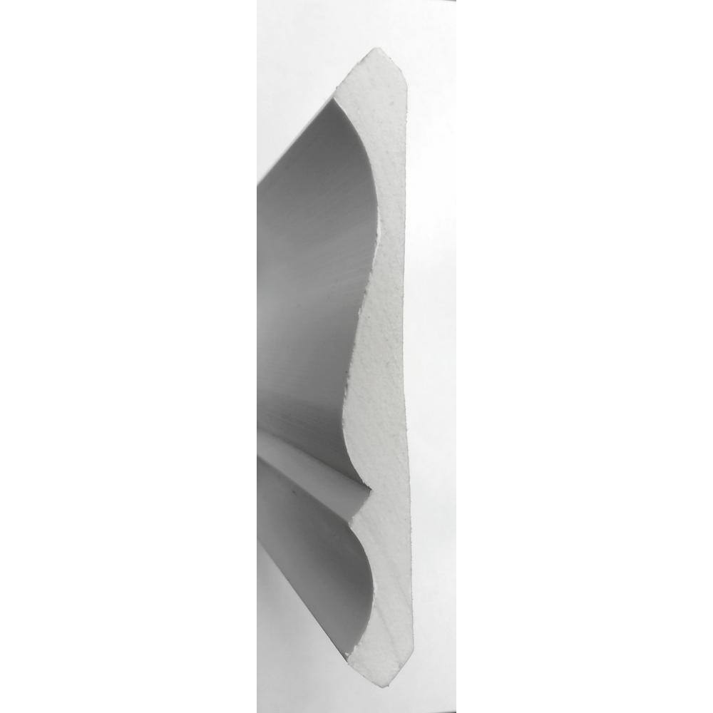 American Pro Decor WM 45 3-3/4 in. x 3-3/4 in. x 96 in. Plain Recycled Polystyrene Crown Moulding Pro Pack 48 LF (6-Pack)