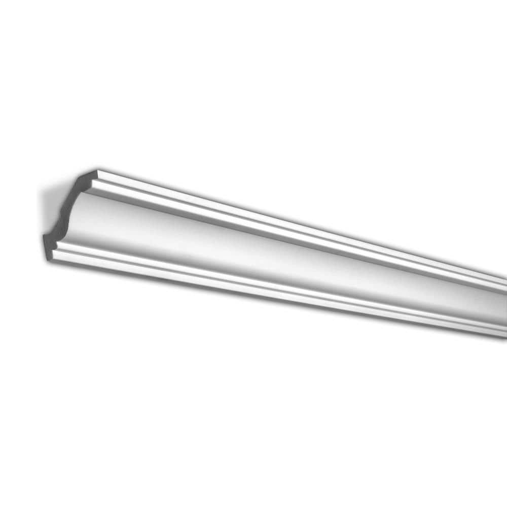 American Pro Decor 2-1/2 in. x 2-1/2 in. x 96 in. Recycled Polystyrene Plain Crown Moulding Pro Pack 48 LF (6-Pack)