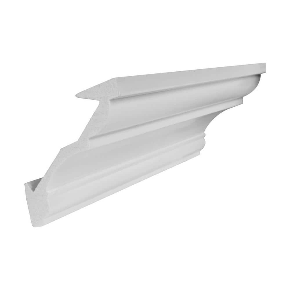American Pro Decor Trim Fast 3-1/8 in. x 3-1/8 in. x 96 in. Plain Polystyrene Peel and Stick Crown Moulding 24 LF (3-Pack)