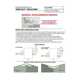 American Pro Decor Trim Fast 3-1/8 in. x 3-1/8 in. x 96 in. Plain Polystyrene Peel and Stick Crown Moulding 24 LF (3-Pack)