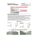 American Pro Decor Trim Fast WM 49 3 in. x 2 in. x 96 in. Plain Polystyrene Peel and Stick Crown Moulding 48 LF (6-Pack)