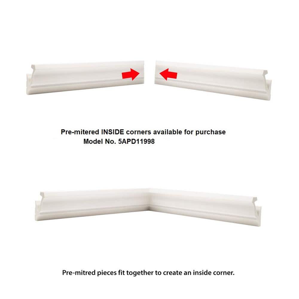 American Pro Decor Trim Fast WM 49 3 in. x 2 in. x 96 in. Plain Polystyrene Peel and Stick Crown Moulding 48 LF (6-Pack)