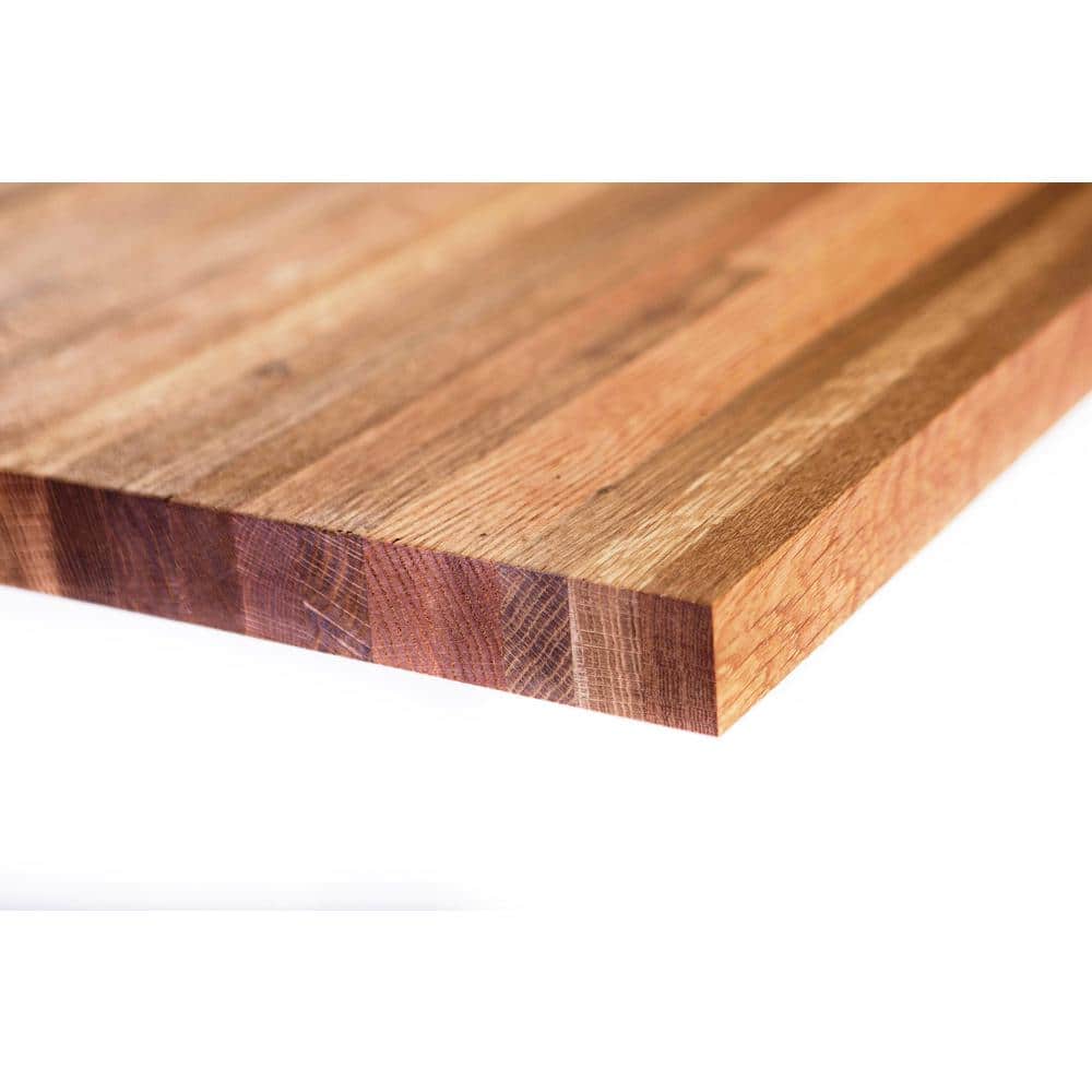 Unfinished White Oak 8 ft. L x 25 in. D x 1.5 in. T Butcher Block Countertop