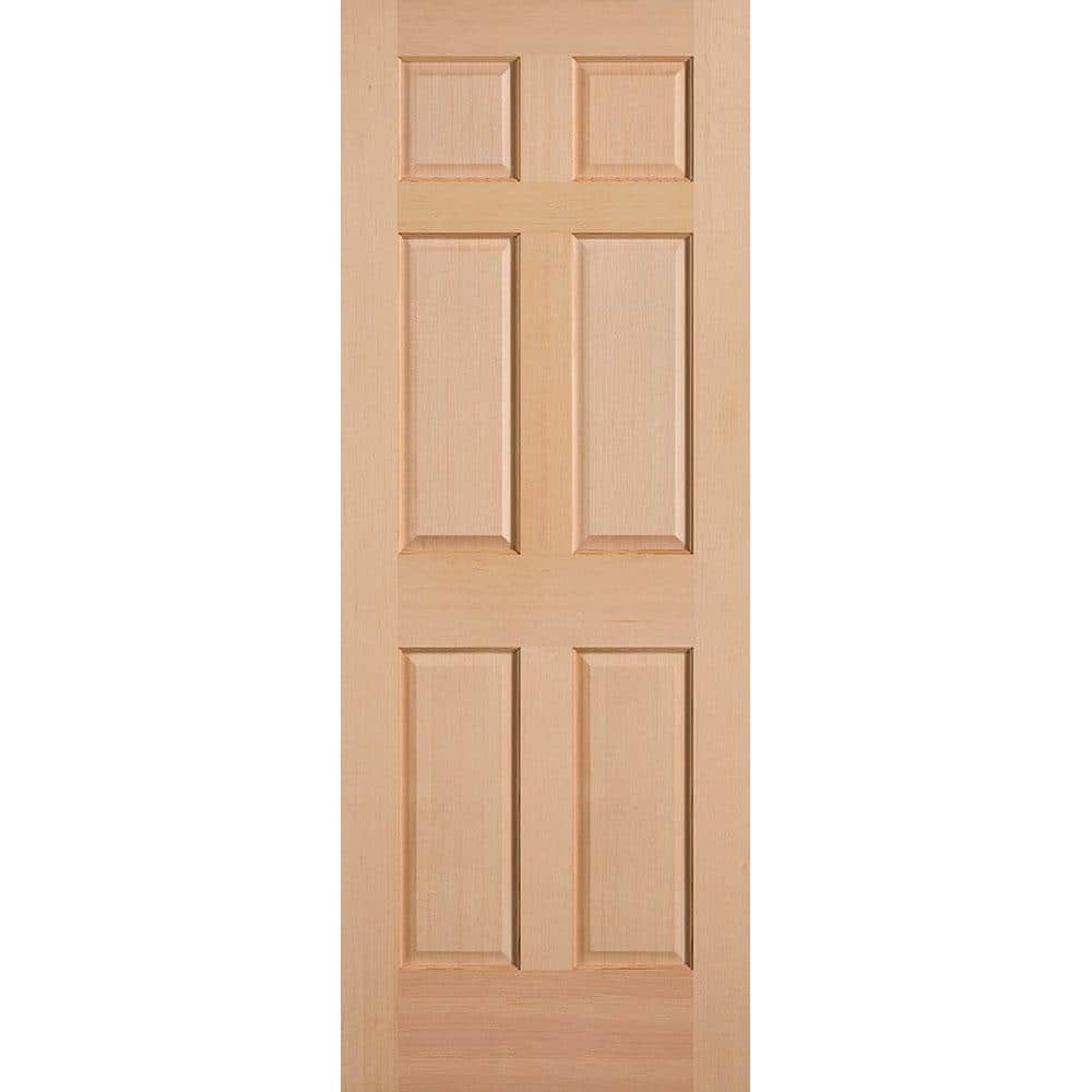 Masonite 30 in. x 80 in. 6-Panel Unfinished Fir Front Exterior Door Slab