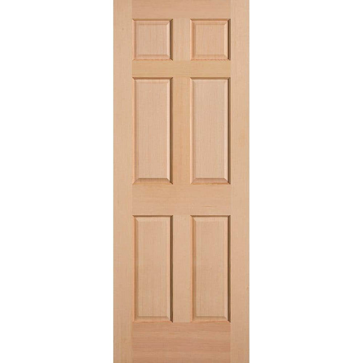 Masonite 30 in. x 80 in. 6-Panel Unfinished Fir Front Exterior Door Slab