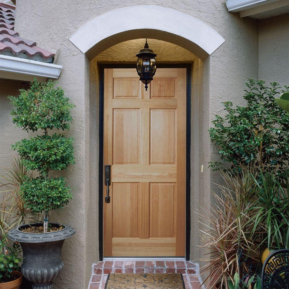 Masonite 30 in. x 80 in. 6-Panel Unfinished Fir Front Exterior Door Slab
