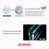 UNIKOO UKS03 60 in. W x 76 in. H Sliding Frameless Shower Door in Satin Brass with Enduro Shield 5/16 in. SGCC Clear Glass