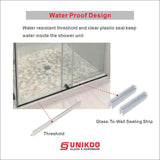 UNIKOO UKS03 60 in. W x 76 in. H Sliding Frameless Shower Door in Satin Brass with Enduro Shield 5/16 in. SGCC Clear Glass