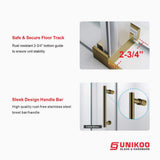 UNIKOO UKS03 60 in. W x 76 in. H Sliding Frameless Shower Door in Satin Brass with Enduro Shield 5/16 in. SGCC Clear Glass