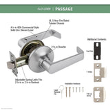 Schlage Commercial Steel Passage Hall/Closet Door Lever Lockset