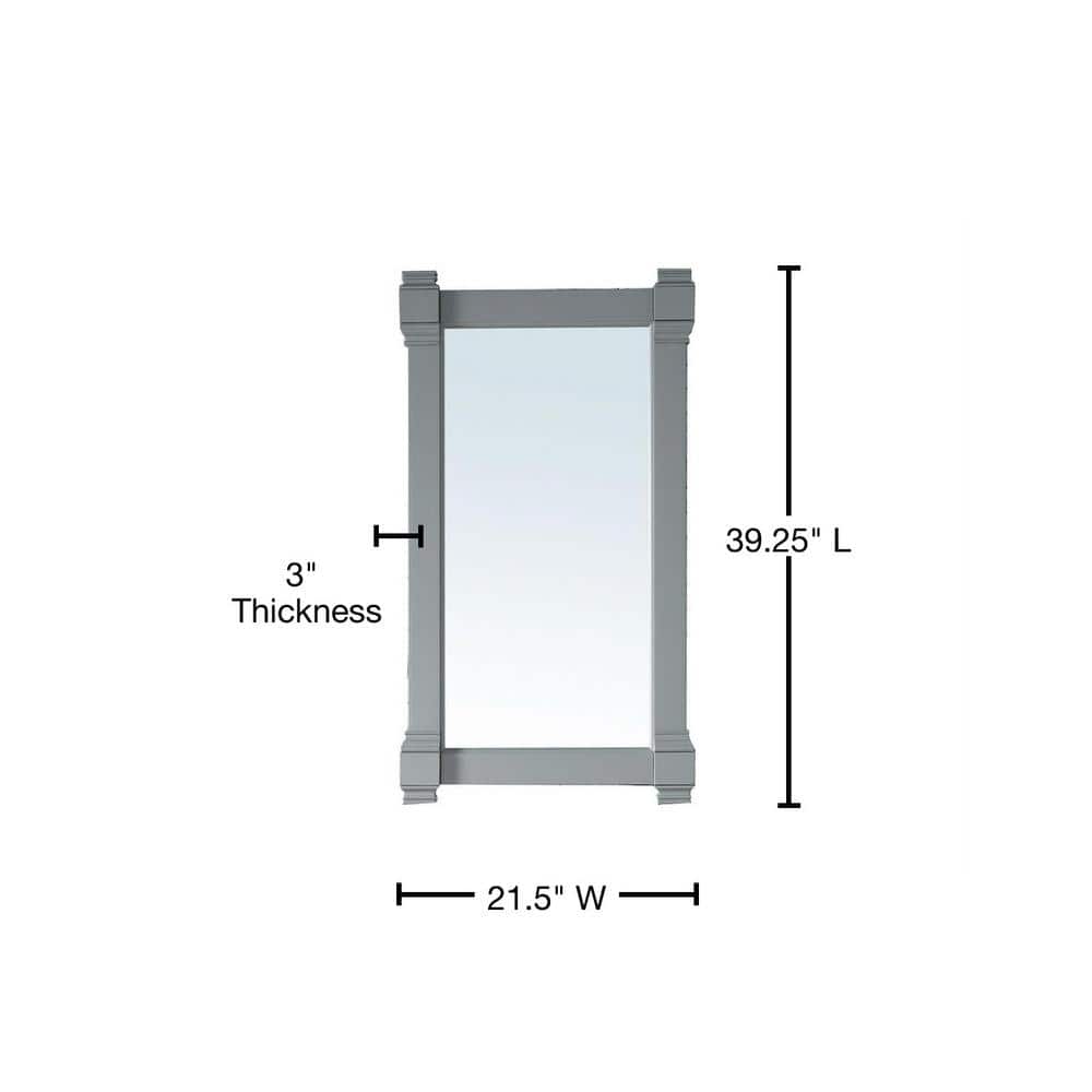 James Martin Vanities Brittany Urban Gray Rectangular Bathroom Vanity Mirror, 21.7 x 39.2 Inches