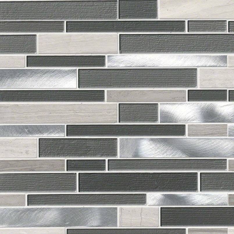 MSI Urban Loft Interlocking 12 in. x 12 in. x 4 mm Textured Glass Stone Metal Mesh-Mounted Mosaic Tile (1 sq. ft.)