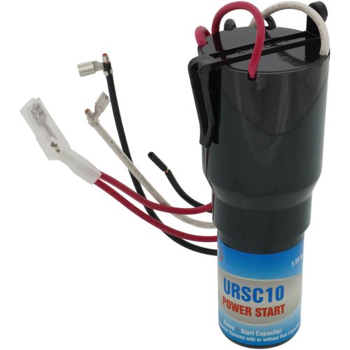 Supco URSC10 capacitor - front view (Type: Relay; Voltage: 115V)