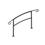 US Door and Fence Aluminum Handrail for 3 Steps Black