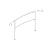 US Door and Fence Aluminum Handrail for 3 Steps White