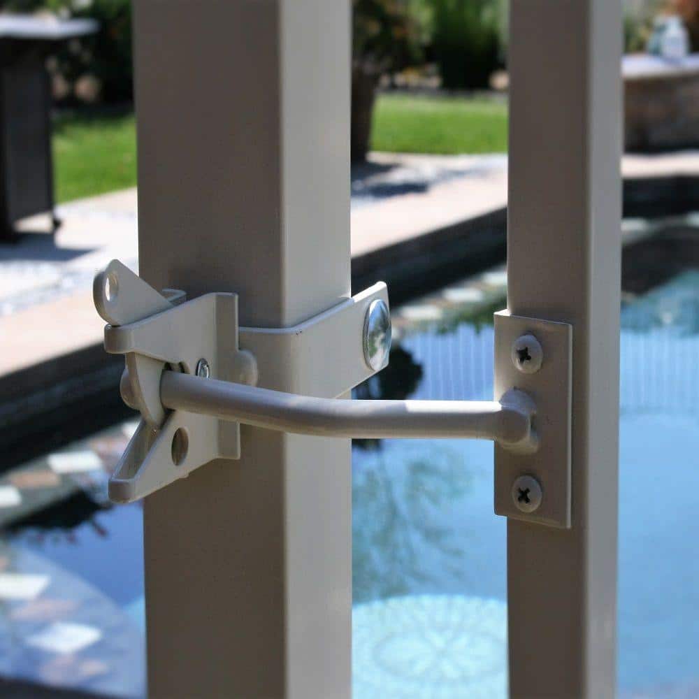 US Door and Fence Navajo White Steel Flat Wall Fence Gate Hardware Kit
