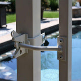 US Door and Fence Navajo White Steel Flat Wall Fence Gate Hardware Kit