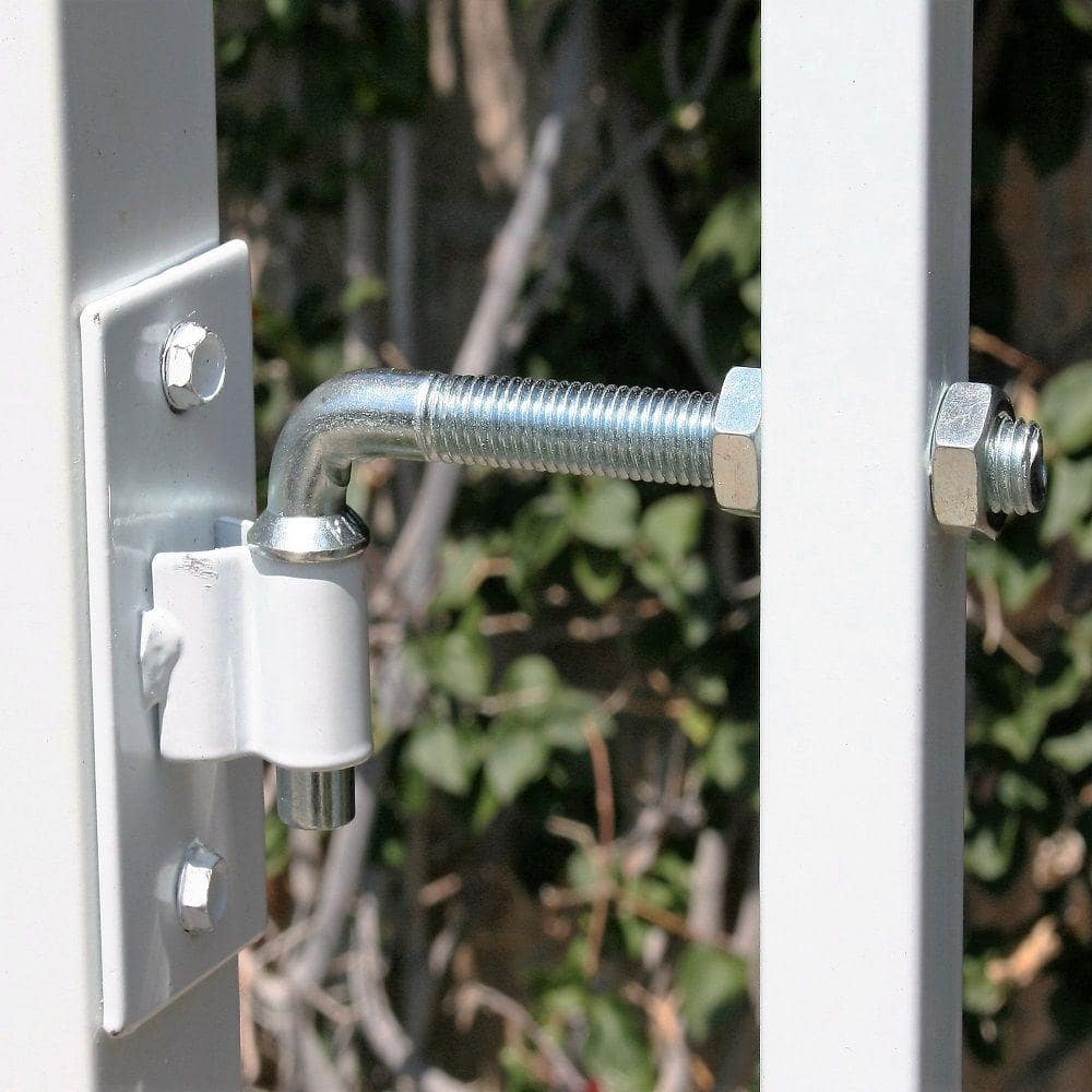 US Door and Fence Navajo White Steel Flat Wall Fence Gate Hardware Kit