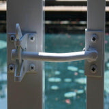 US Door and Fence Navajo White Steel Deluxe Fence Gate Hardware Kit