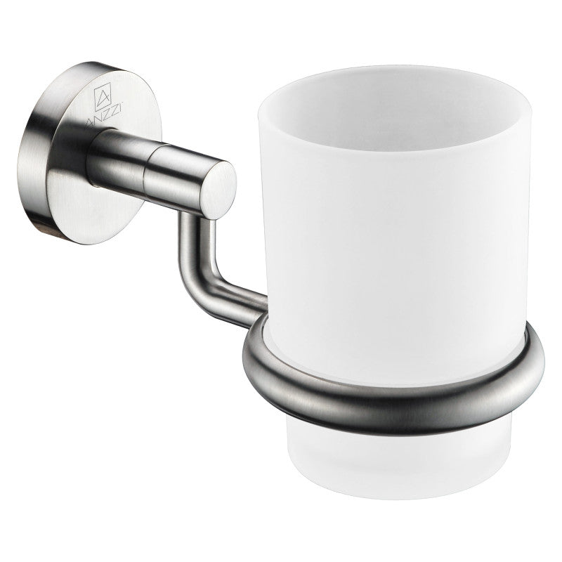 ANZZI Caster Series 7.01 in. Toothbrush Holder in Brushed Nickel