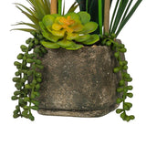 Vanity Art 23. 23 in. H Artificial Phalaenopsis Orchids with Succulents Floral Arrangement in Pot