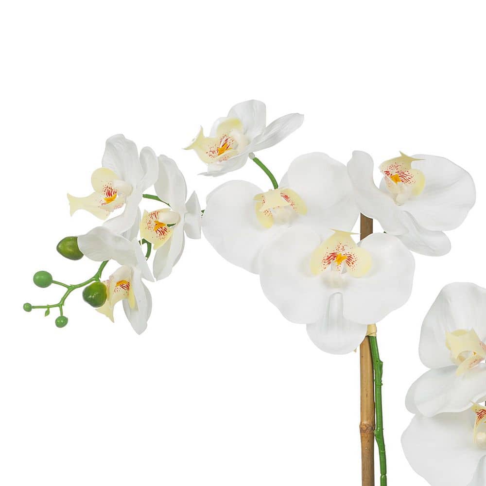 Vanity Art 23. 23 in. H Artificial Phalaenopsis Orchids with Succulents Floral Arrangement in Pot