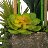 Vanity Art 23. 23 in. H Artificial Phalaenopsis Orchids with Succulents Floral Arrangement in Pot
