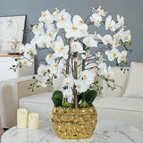 Vanity Art 35.43 in. H Gold-plated Phalaenopsis Orchid Floral Arrangement in Pot