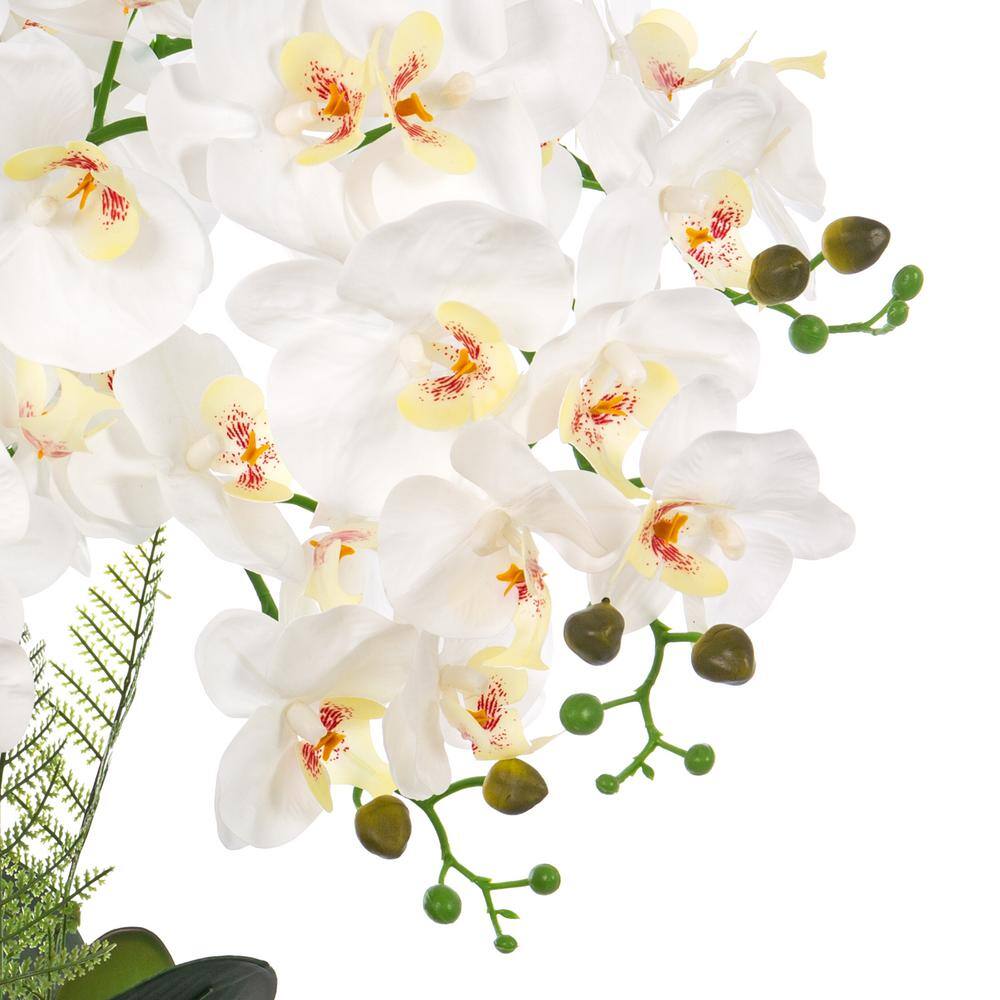 Vanity Art 26.77 in. H Artificial Orchid Floral Arrangement in Gold-plated Ceramics Vase