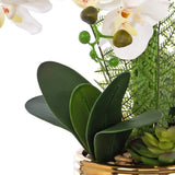 Vanity Art 26.77 in. H Artificial Orchid Floral Arrangement in Gold-plated Ceramics Vase